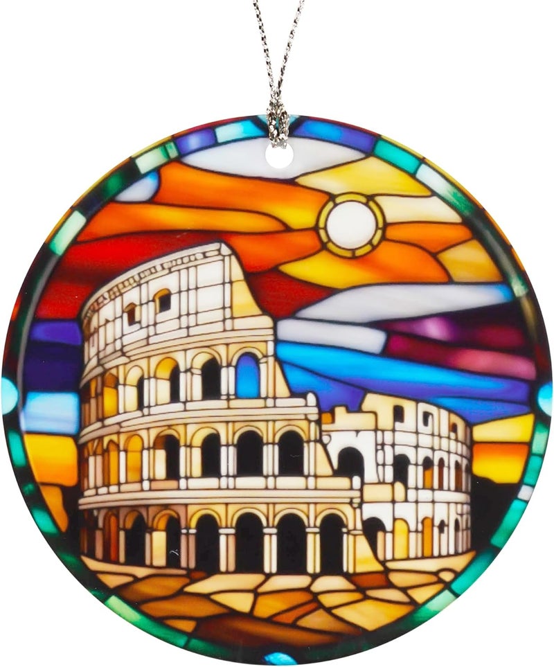 NELXI Italy Ornament, Christmas Ornaments 2025, Rome Colosseum Travel Souvenir for Tree, Italian Landmark Holiday Keepsake, Italy Christmas Decoration, Gift from Rome for Travelers - Image 1